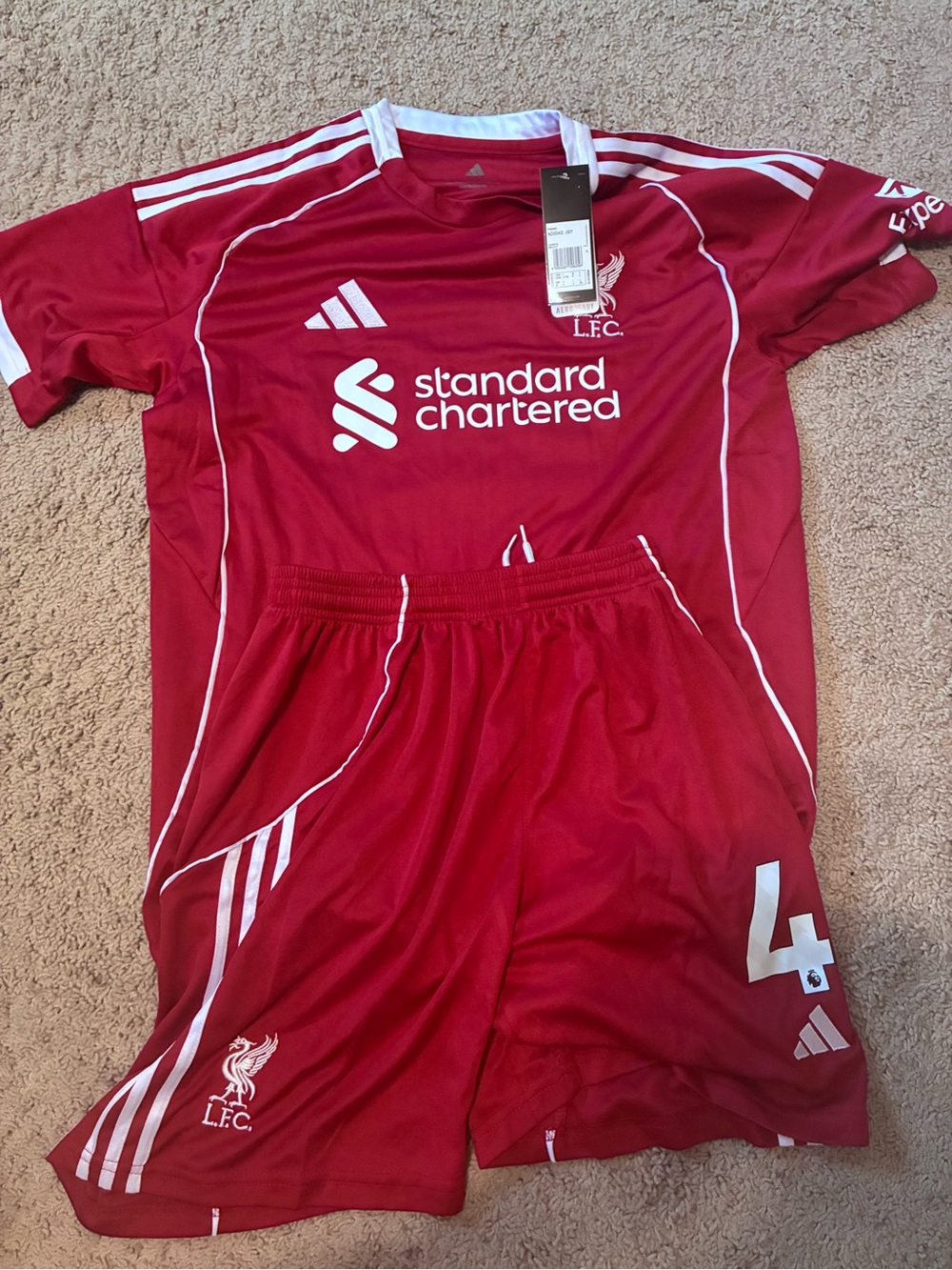 Liverpool FC Red and White Soccer Kit